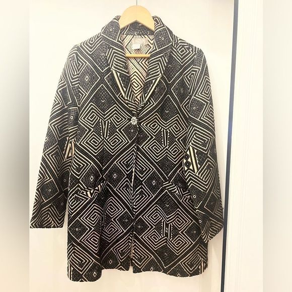 Territory Ahead Lightweight Black/Tan Patterned Jacket Size Medium - Picture 10 of 12